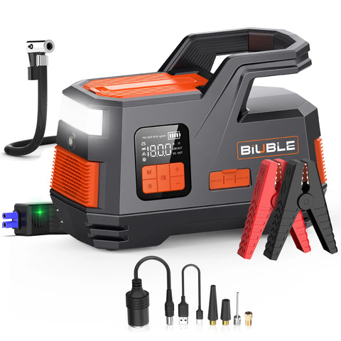 Car Jump Starter Air Pump 150PSI 26800mAh Peak Current 4250A Car Battery Booster Tire Air Compressor Android Head Unit Biuble
