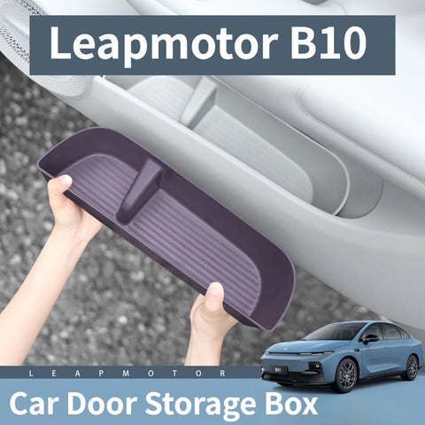 For Leapmotor B10 Car Door Side Organizer Door Handle Slot Pocket Storage Box Holder Original Car Color Interior Accessories