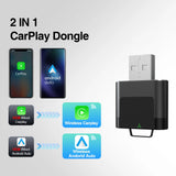 Wireless CarPlay Adapter 2in1 for VW Toyota Audi Benz