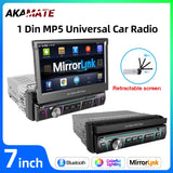 Universal 1Din Retractable Screen Car MP3 Player Android Head Unit AKAMATE