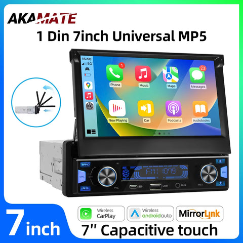 7-inch Single Din CarPlay Stereo for Universal Cars Android Head Unit AKAMATE