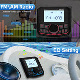 IPX5 Waterproof MP3 Bluetooth Marine Radio for ATV UTV Boat Car Interior Accessory AKAMATE