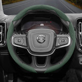 Anti-Slip Suede Buckle Cover for Volvo Models Car Interior Accessory Hocasen Green 3-Piece Set