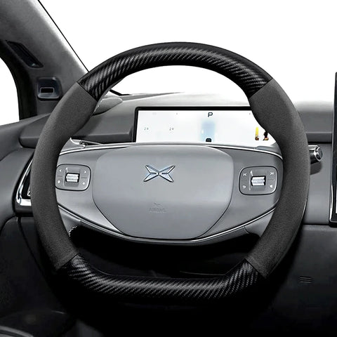 Suede Carbon Fiber Wheel Cover for Xpeng G6 G9 P7 M03 Car Interior Accessory Hocasen