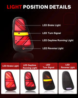 LED Tail Light Smoked Lens for Mini Cooper 2001-2007 Car Interior Accessory iJDM