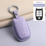Leather Car Remote Key Case Cover Shell for KIA Models