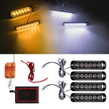 4PCS Wireless LED Strobe Grille Light Kit Universal