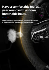Nio Carbon Fiber Leather Steering Wheel Cover Fit Car Interior Accessory Hocasen