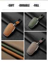 Aluminum Alloy Goatskin Car Key Case Cover For Lincoln Continental MKC MKZ MKX 2017 2018 2019 Navigator Nautilus keychain Key