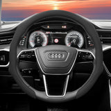 Perforated Leather Steering Wheel Cover for Audi