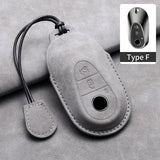 Car Key Cover For Mercedes Benz A C E S G Class GLC CLE CLA W177 W205 W213 W222 X167 AMG Leather Car Key Protective Cover
