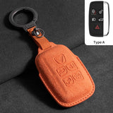 Suede Car Key Case Cover For Land Rover Range Rover Sport Evoque Velar Discovery 5 Sport