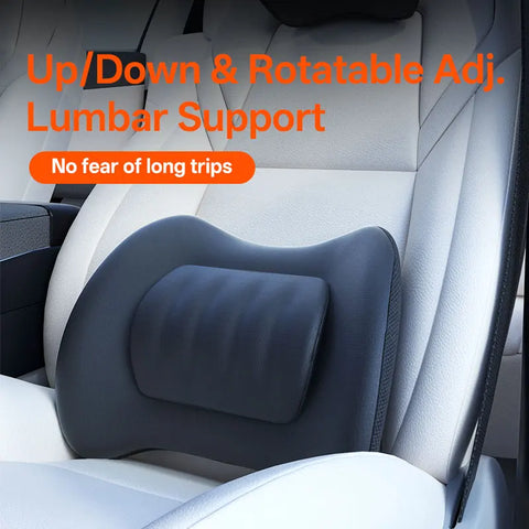 Ergonomic Car Neck Headrest & Lumbar Support Pillow Set, Adjustable Memory Foam Car Interior Accessory OEM