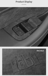 Made of Alcantara For Tesla Model 3（2019-2023）/ Y (2019-) Windows Control Panel Trim Cover Sticker Car Interior Accessories