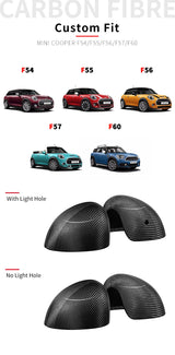 Carbon Fiber Mirror Caps for Mini Cooper 2015-2023 Car Interior Accessory GMUNI