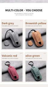 Car Key Case Cover Shell For Porsche Panamera Spyder Carrera Macan Cayman Cayenne 911 970 981 991 Leather Car Keychain