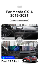 Dual Screen Android Head Unit Multimedia System for Mazda CX-4 Android Head Unit Aotsr
