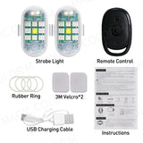 Wireless LED Strobe Warning Lights with Remote Control 2PCS