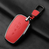 Aluminum Alloy Goatskin Car Key Case Cover For Lincoln Continental MKC MKZ MKX 2017 2018 2019 Navigator Nautilus keychain