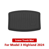 Trunk Mat for 2024 Tesla Model 3+ Highland TPE Piano Key Style Front Rear Trunk Frunk Storage Waterproof Protective Pad