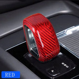 Carbon Fiber Gear Shift Cover for Volvo Models Car Interior Accessory LINGLUYANG red