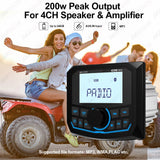 IPX5 Waterproof MP3 Bluetooth Marine Radio for ATV UTV Boat Car Interior Accessory AKAMATE