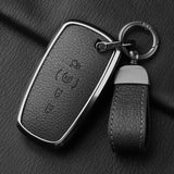 Metal and Leather Car Key Case Cover For Ford