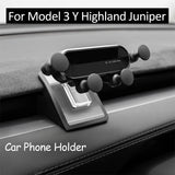 For Tesla New Model 3 Y Highland Juniper Car Phone Holder Gravity Support Bracket Cell Phone Navigation Stand Mount Phone Mou