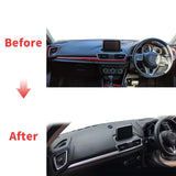 Custom Leather Dashboard Cover for Mazda 3 Axela 2013–2018 Dashboard Mat OEM