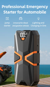 Professional 12V Auto Emergency Starter, Quick Start for Dead Batteries, 8.0L Gas/7.0L Diesel, Digital Display & Multi-Functi