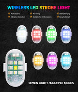 Wireless LED Strobe Warning Lights with Remote Control 2PCS LED Ambient Light MAGIC COLORM