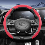 Split Snap-On Suede Steering Wheel Cover for Hyundai
