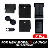 Armrest Upper and Lower Flocking Storage Box Watercup Holder Camera Cover