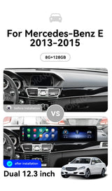 24.6" Dual Screen Android Head Unit for Mercedes E-Class 2013-2015 Android Head Unit Aotsr