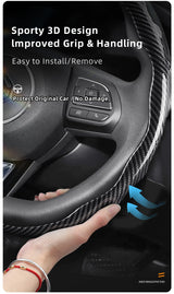 Carbon Fiber Texture Steering Wheel Cover for MG Models Car Interior Accessory Hocasen