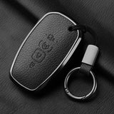 Aluminum Alloy Goatskin Car Key Case Cover For Lincoln Continental MKC MKZ MKX 2017 2018 2019 Navigator Nautilus keychain