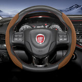 Suede Steering Wheel Cover Sports Design for Fiat 500