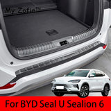 For BYD Seal U Sealion 6 Song Plus 2024 2025 Car Styling Trunk ABS Carbon Fiber Threshold Strip Tailgate Anti Kick Accessorie