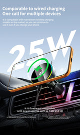 Qi2.2 25W Car Magnetic RGB Wireless Charger With Air Cooling Fan Phone Holder Car Wireless Charger TEKSY
