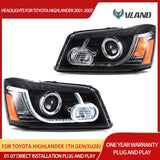 Dual Beam Projector Headlights for Toyota Highlander 2001 Car Interior Accessory Vland