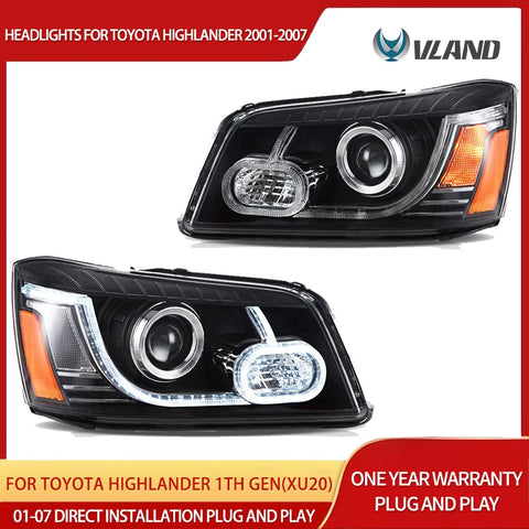 Dual Beam Projector Headlights for Toyota Highlander 2001 Car Interior Accessory Vland