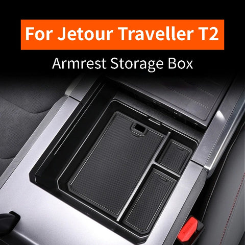For Jetour Traveller T2 Armrest Box Storage Box Center Console Armrest Storage Organizer Accessories For 5/7 Seats Car Interi