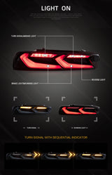 Vland Sequential LED Tail Lights for Chevy Camaro 16-18