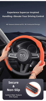 Snap-On Suede Steering Wheel Cover for Mazda Cars Car Interior Accessory Hocasen