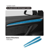 Top Suede For Tesla Model 3 (2020-2023) Model Y (2020-) Door Inner Handle Trim Sticker Car Premium Interior Tuning Accessories
