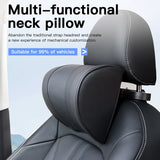 Leather Car Seat Headrest Cushion with Multi-Function Memory Foam Car Neck Pillow Car Accessory OEM