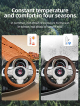 Ultra-Thin Breathable Leather Steering Wheel Cover for Fiat 500, Punto Evo Car Interior Accessory Hocasen