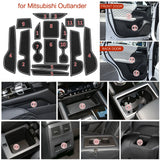 Car Gate Slot Mat for Mitsubishi Outlander 2023 Anti-Slip Door Groove Cup Pad Non-Slip Coaster Interior Accessories Car Inter