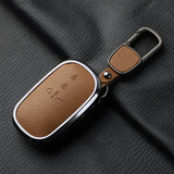 Metal and Leather Car Key Case Cover For Honda Civic 11th 2022 for Honda 2022 2023 2024 Civic for Accord CR-V HR-V Pilot