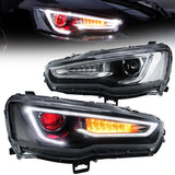 LED Headlights with Dual Beam Projector for Lancer Evo X